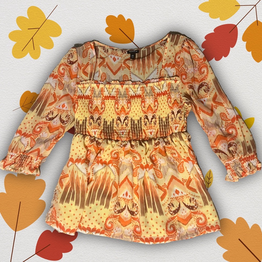 torrid paisley bohemian flowy blouse top